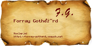 Forray Gothárd névjegykártya